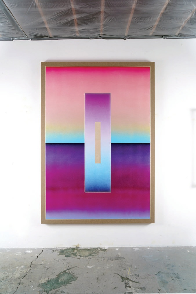 Casper Brindle’s exhibition Light | Glyphs debuts at William Turner Gallery Sept. 11 PHOTO: CASPER BRINDLE, “HIEROGLYPH 2” (2020, ACRYLIC ON LINEN WITH GOLD AND SILVER LEAF), 102 INCHES BY 72 INCHES, COURTESY OF WILLIAM TURNER GALLERY