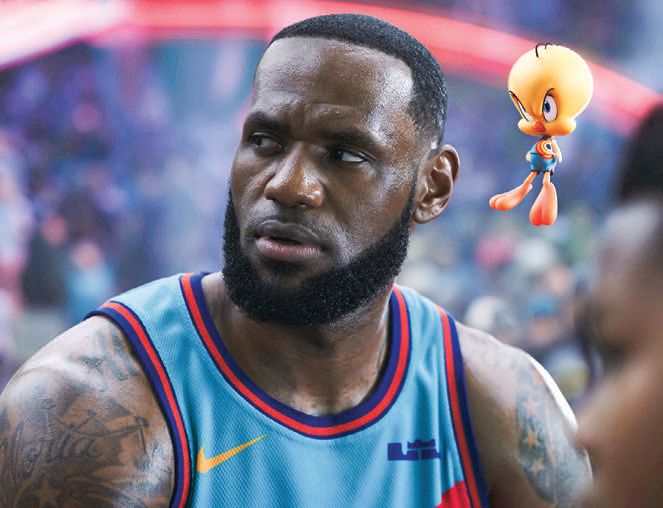 LeBron James stars alongside Tweety Bird and other Looney Tunes favorites in Space Jam: A New Legacy PHOTO COURTESY OF: WARNER BROS./ZUMA PRESS
