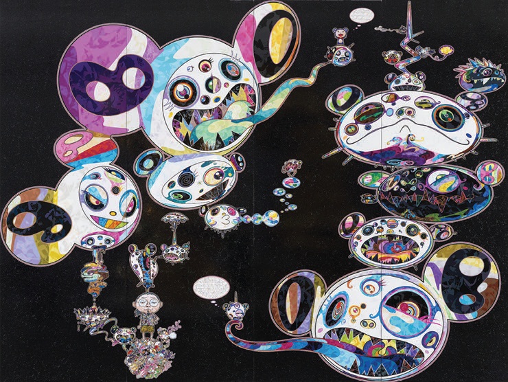 See iconic Japanese artist Murakami’s “Double Helix Within Dark Matter” (2014) at The Broad PHOTO: COURTESY OF MARCIANO ART FOUNDATION/ © 2014 TAKASHI MURAKAMI/KAIKAI KIKI CO. LTD. ALL RIGHTS RESERVED