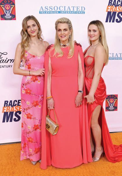 Nancy Davis flanked by her daughters Isabella (left) and Mariella Rickel PHOTO COURTESY OF RACE TO ERASE MS