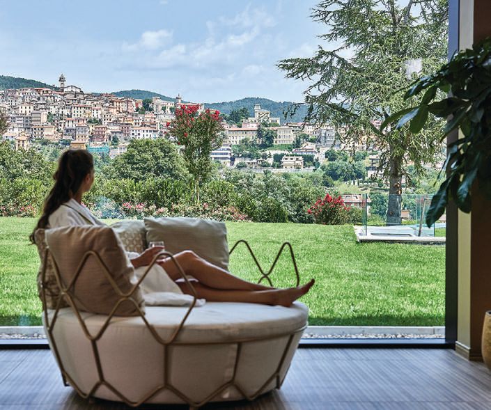 views from the Roman spa look out toward the Lazio region and the Apennine Mountains. COURTESY OF THE RANCH ITALY