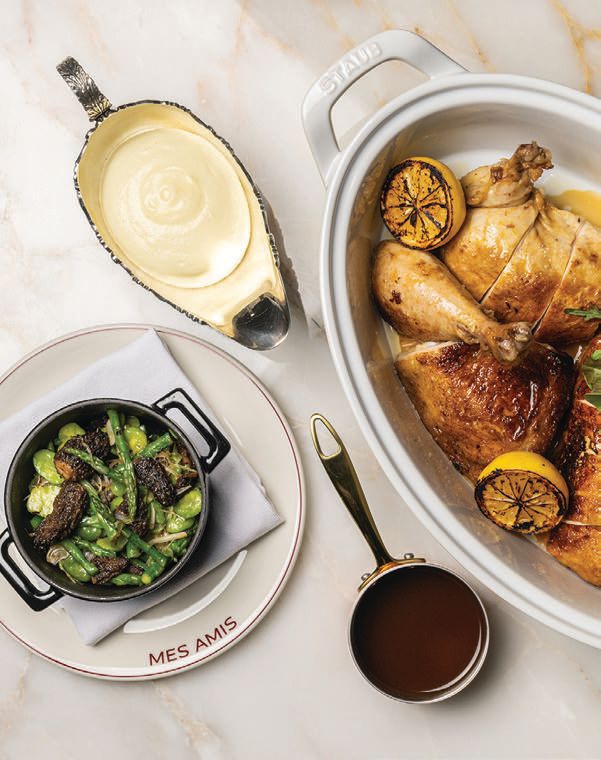 The roasted pasture chicken at Mes Amis PHOTO: BY WONHO FRANK LEE