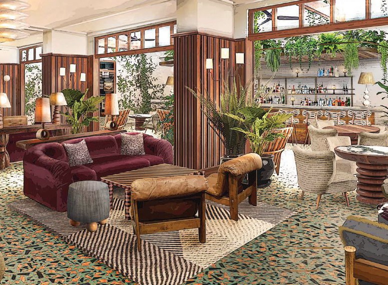 Inside, a sophisticated mix of patterns and textures abound. RENDERINGS COURTESY OF SOHO HOUSE