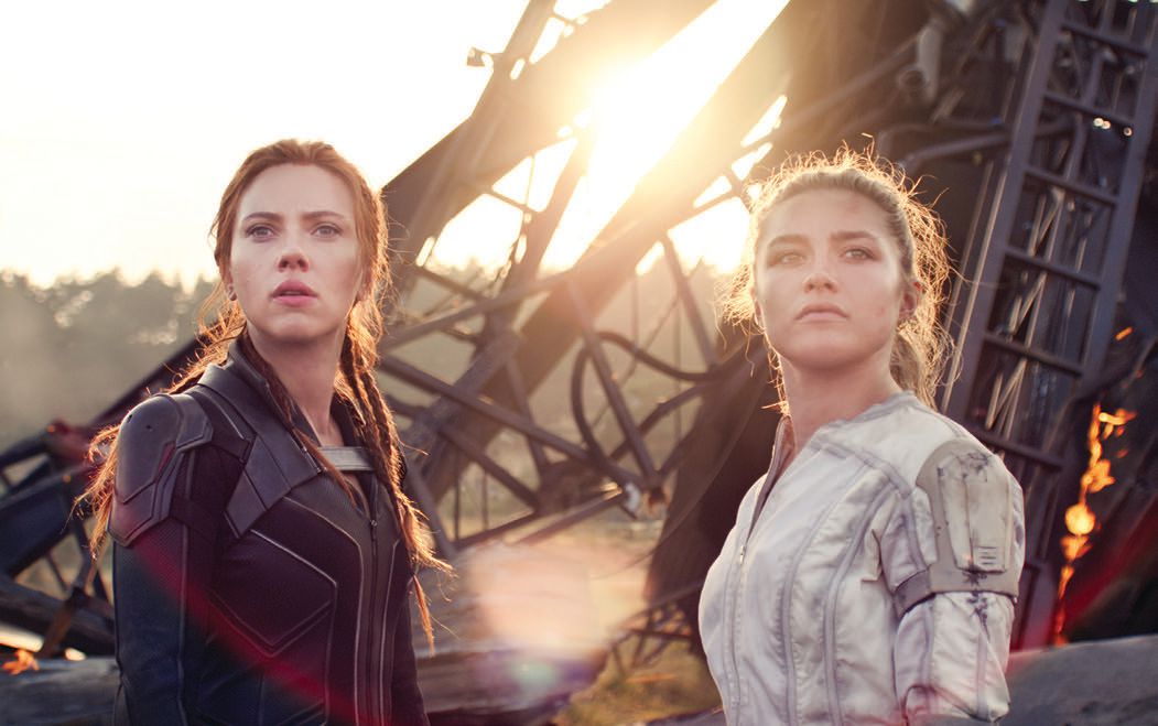Scarlett Johansson and Florence Pugh as Black Widow and Yelena Belova in the Marvel Studios film Black Widow PHOTO COURTESY OF MARVEL STUDIOS