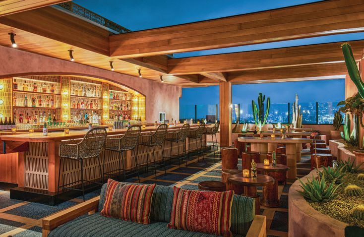Vintage Palm Springs meets Pioneertown at tommie Hollywood’s Desert 5 Spot rooftop lounge. PHOTO BY: MICHAEL MUNDY