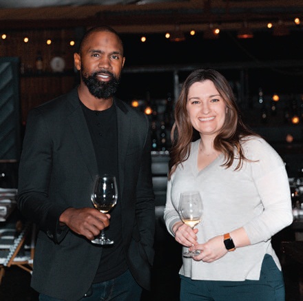 (7) Charles Woodson and winemaker Amanda Gorter PHOTO: BY MATTEA LINAE