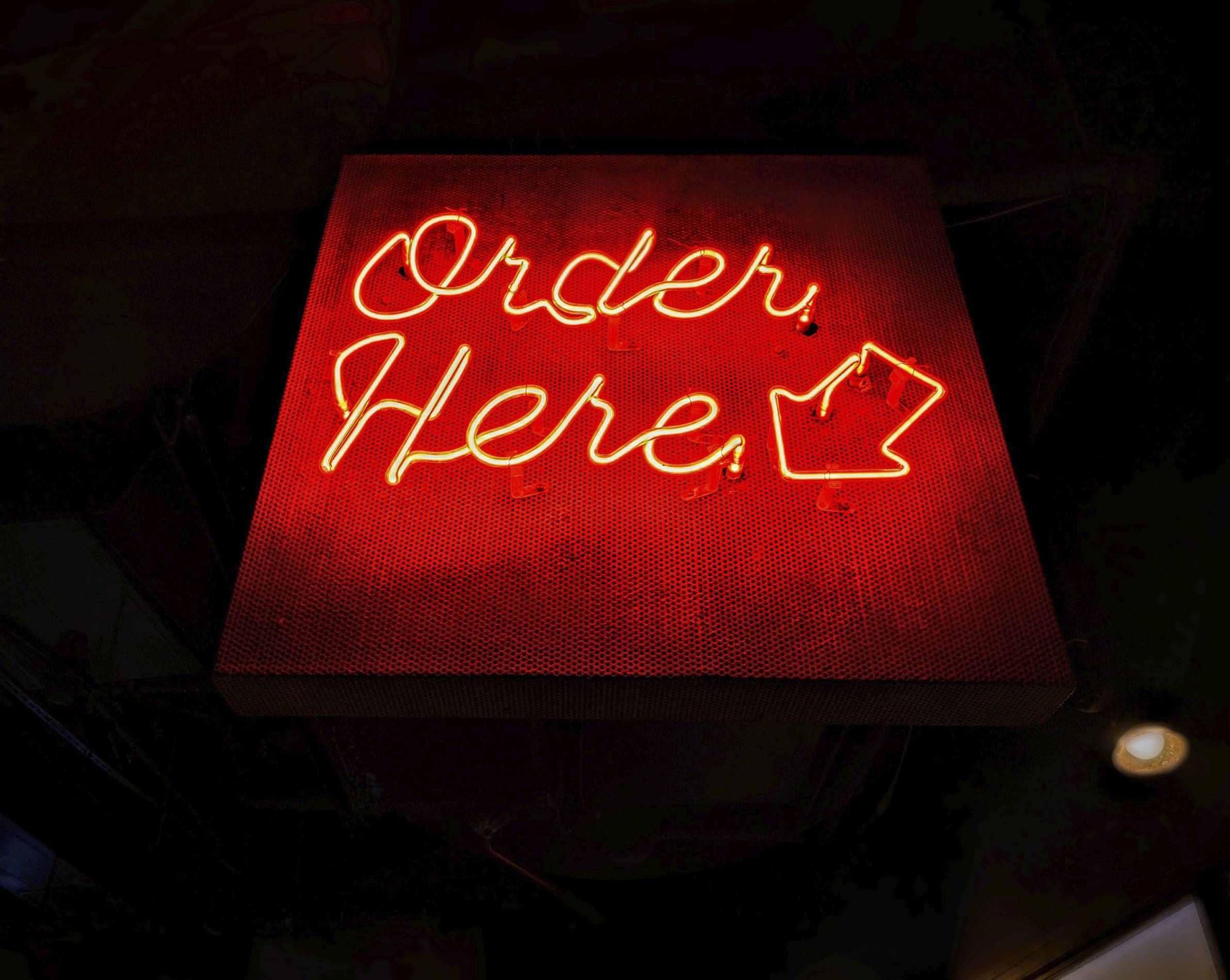 Order here sign